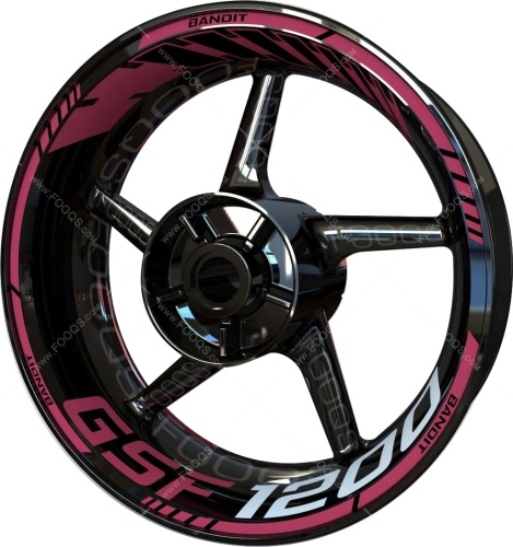 Suzuki GSF 1200 Bandit violet motorcycle wheel rim stickers fooqs