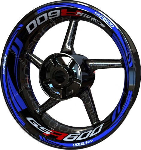 Suzuki GSR 600 blue motorcycle wheel rim stickers fooqs