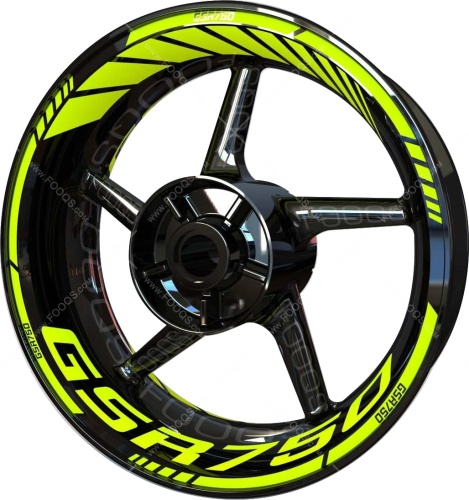 Suzuki GSR 750 fluo motorcycle wheel rim stickers fooqs