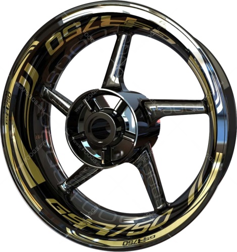 Suzuki GSR 750 gold motorcycle wheel rim stickers fooqs