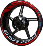 Adesivi per cerchioni ranty F2 Suzuki GSR 750 rosso bianco
