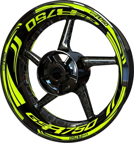 Suzuki GSR 750 fluo 2 motorcycle wheel rim stickers fooqs
