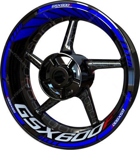 Suzuki GSX 600 F blue motorcycle wheel rim stickers fooqs