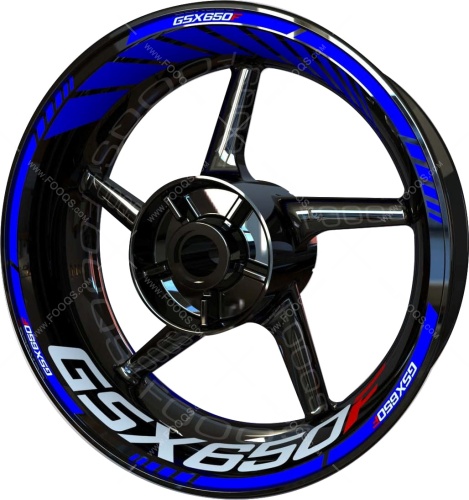 Suzuki GSX 650 F blue motorcycle wheel rim stickers fooqs