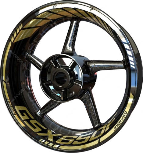 Suzuki GSX 650 F gold motorcycle wheel rim stickers fooqs