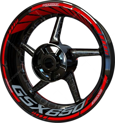 Suzuki GSX 650 F red motorcycle wheel rim stickers fooqs