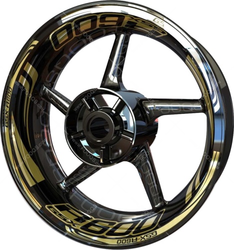 Suzuki GSXR 600 gold motorcycle wheel rim stickers fooqs