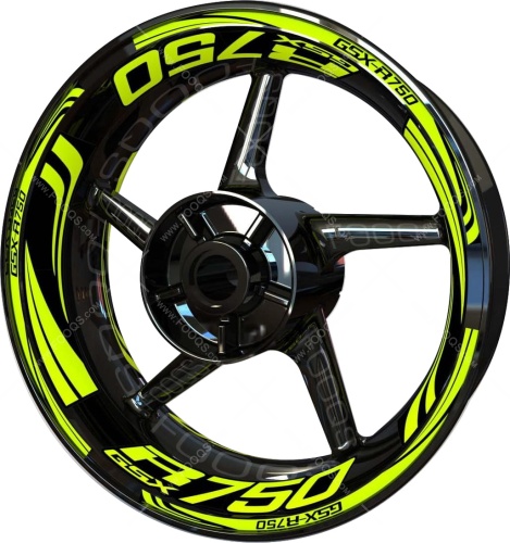 Suzuki GSXR 750 fluo motorcycle wheel rim stickers fooqs