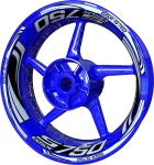 Wheel rim stickers F2 Suzuki GSXS 750 silver 3 stickers decals