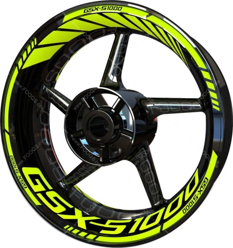 Suzuki GSXS 1000 fluo motorcycle wheel rim stickers fooqs