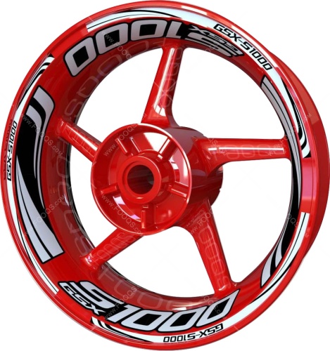 Suzuki GSXS 1000 silver motorcycle wheel rim stickers fooqs