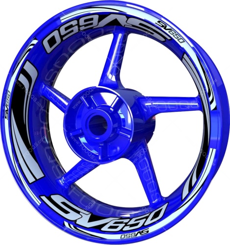 Suzuki SV 650 silver black motorcycle wheel rim stickers fooqs