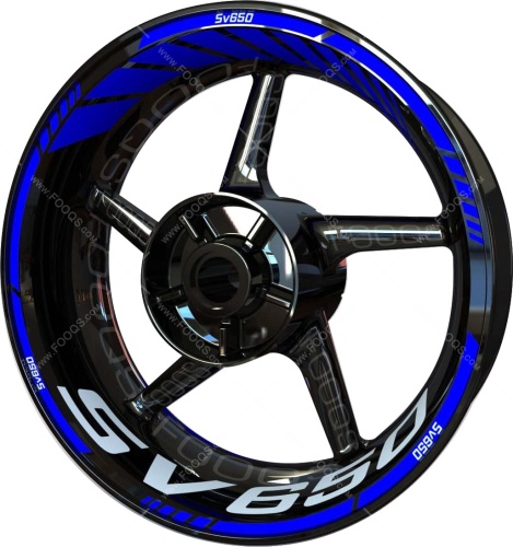 Suzuki SV 650 blue 2 motorcycle wheel rim stickers fooqs
