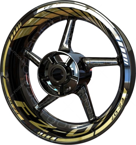 Yamaha FZ 07 gold motorcycle wheel rim stickers fooqs
