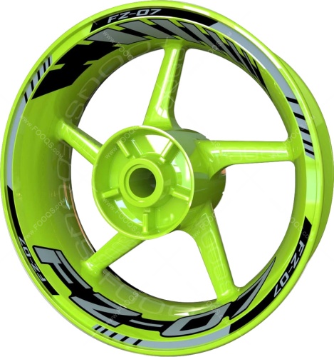 Yamaha FZ 07 silver motorcycle wheel rim stickers fooqs