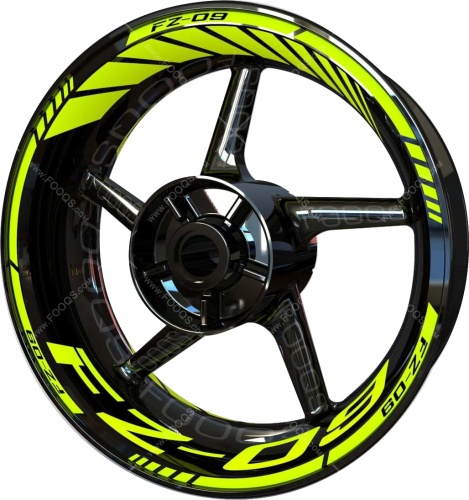 Yamaha FZ 09 fluo motorcycle wheel rim stickers fooqs
