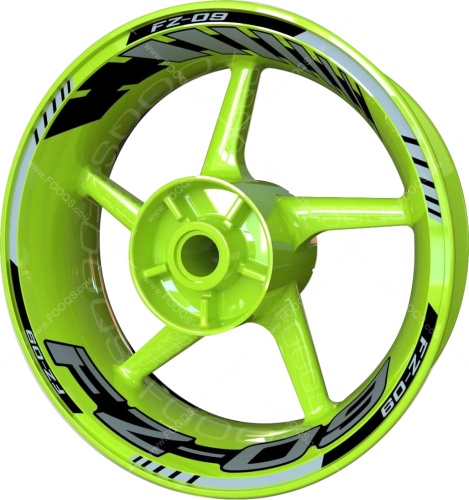 Yamaha FZ 09 silver motorcycle wheel rim stickers fooqs