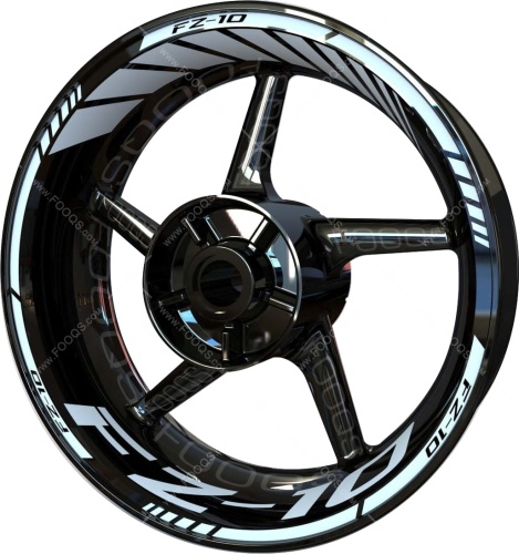 Yamaha FZ 10 white motorcycle wheel rim stickers fooqs