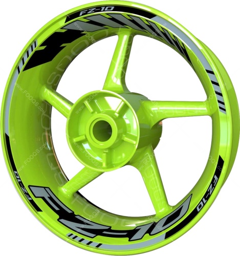 Yamaha FZ 10 silver motorcycle wheel rim stickers fooqs