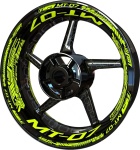 nalepky na ráfky ráfků F2 Yamaha MT-07 fluo