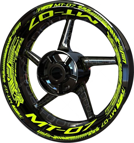 Yamaha MT 07 fluo motorcycle wheel rim stickers fooqs