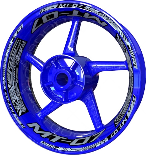 Yamaha MT 07 silver motorcycle wheel rim stickers fooqs