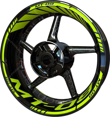 Yamaha MT 09 fluo motorcycle wheel rim stickers fooqs