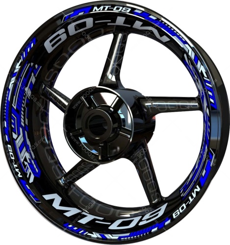Yamaha MT 09 silver blue motorcycle wheel rim stickers fooqs