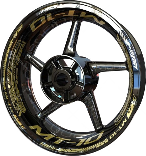 Yamaha MT 10 gold motorcycle wheel rim stickers fooqs