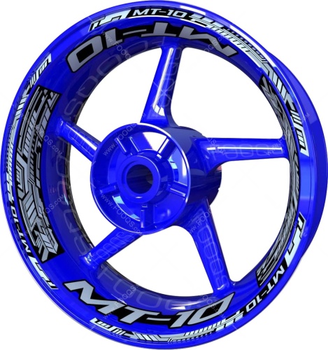 Yamaha MT 10 silver 3 motorcycle wheel rim stickers fooqs