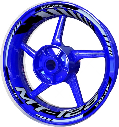 Yamaha MT 125 silver 3 motorcycle wheel rim stickers fooqs