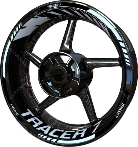 Yamaha Tracer 7 white motorcycle wheel rim stickers fooqs