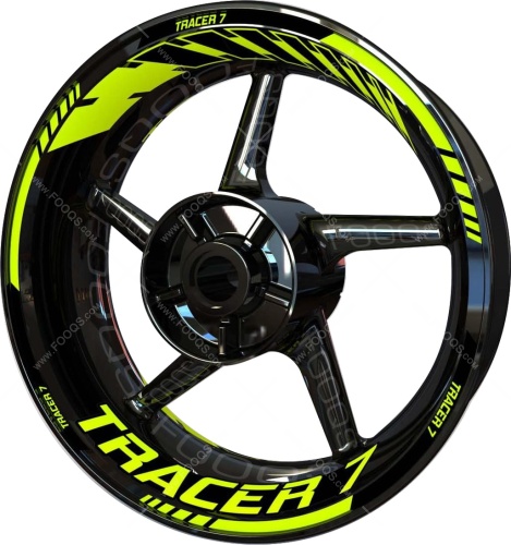 Yamaha Tracer 7 yellow motorcycle wheel rim stickers fooqs