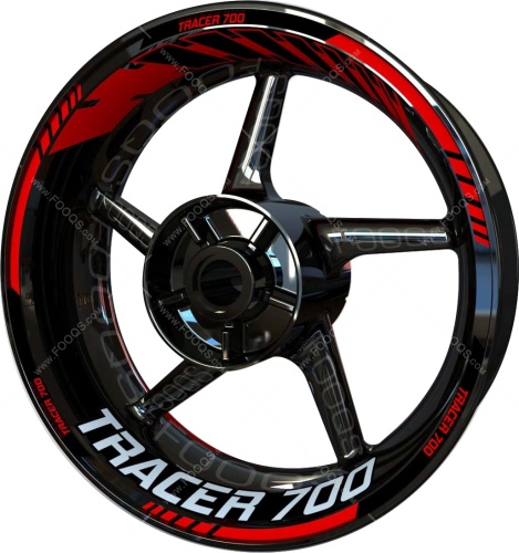 Yamaha Tracer 700 red white motorcycle wheel rim stickers fooqs