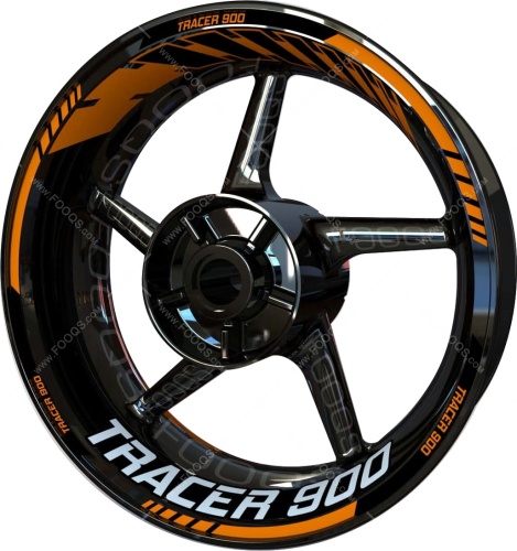 Yamaha Tracer 900 orange motorcycle wheel rim stickers fooqs