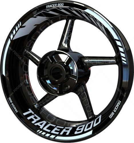 Yamaha Tracer 900 white motorcycle wheel rim stickers fooqs