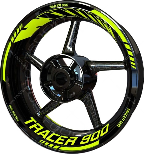 Yamaha Tracer 900 yellow motorcycle wheel rim stickers fooqs