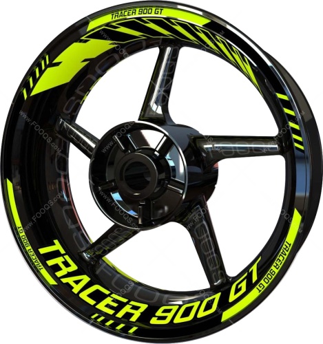 Yamaha Tracer 900 GT yellow motorcycle wheel rim stickers fooqs