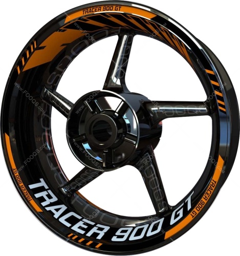 Yamaha Tracer 900 GT orange silver motorcycle wheel rim stickers fooqs