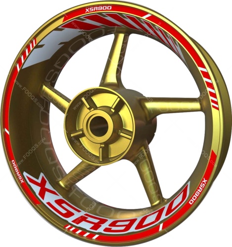 Yamaha XSR 900 red motorcycle wheel rim stickers fooqs