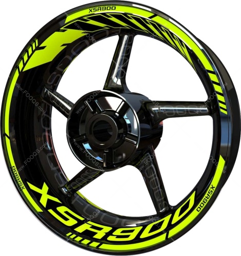 Yamaha XSR 900 fluo 2 motorcycle wheel rim stickers fooqs