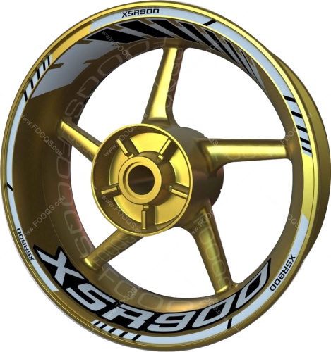Yamaha XSR 900 silver 2 motorcycle wheel rim stickers fooqs