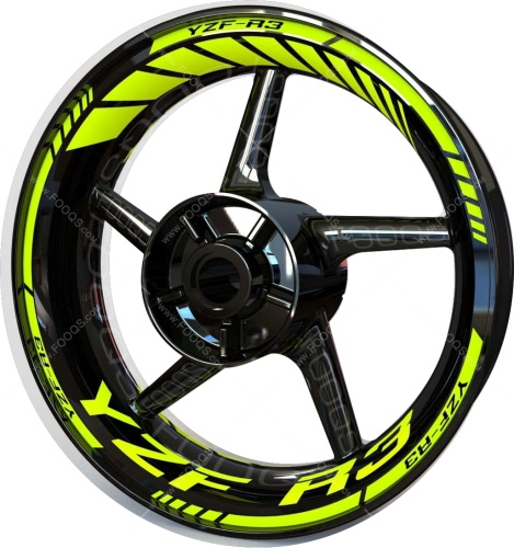 Yamaha YZF R3 fluo motorcycle wheel rim stickers fooqs