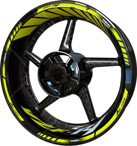 Yamaha YZF R1 fluo 2 motorcycle wheel rim stickers fooqs