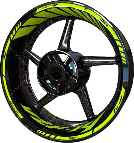 Yamaha YZF R1 fluo 3 motorcycle wheel rim stickers fooqs