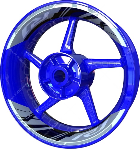 Yamaha YZF R1 silver black motorcycle wheel rim stickers fooqs