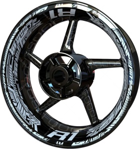 Naklejki na felgi ranty F2 Yamaha YZF R1 white black