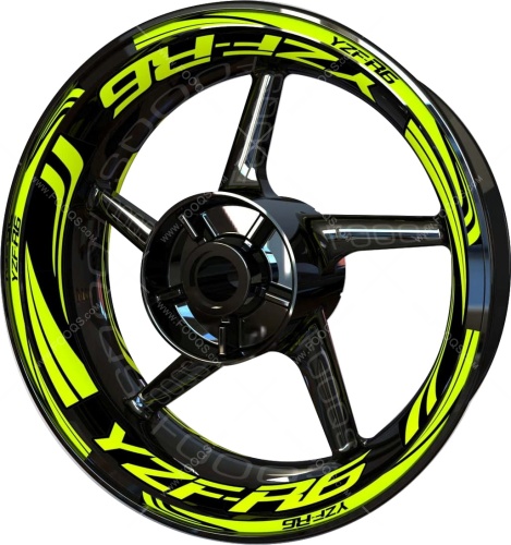 Yamaha YZF R6 fluo 2 motorcycle wheel rim stickers fooqs