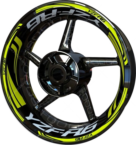 Yamaha YZF R6 fluo 3 motorcycle wheel rim stickers fooqs