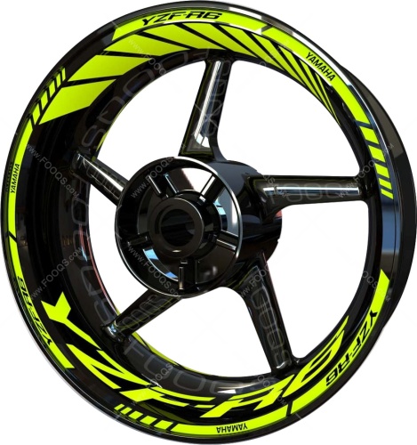 Yamaha YZF R6 fluo motorcycle wheel rim stickers fooqs